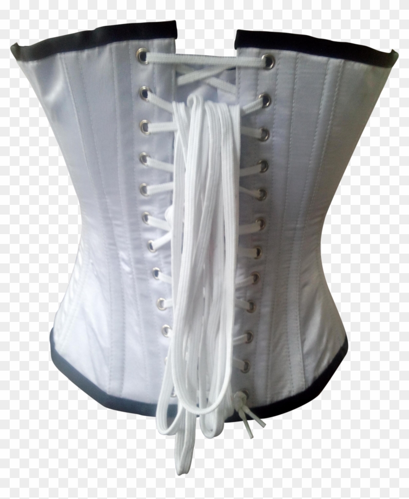 Rebelsmarket White Satin And Black Sequins Burlesque - Corset Clipart #4643546