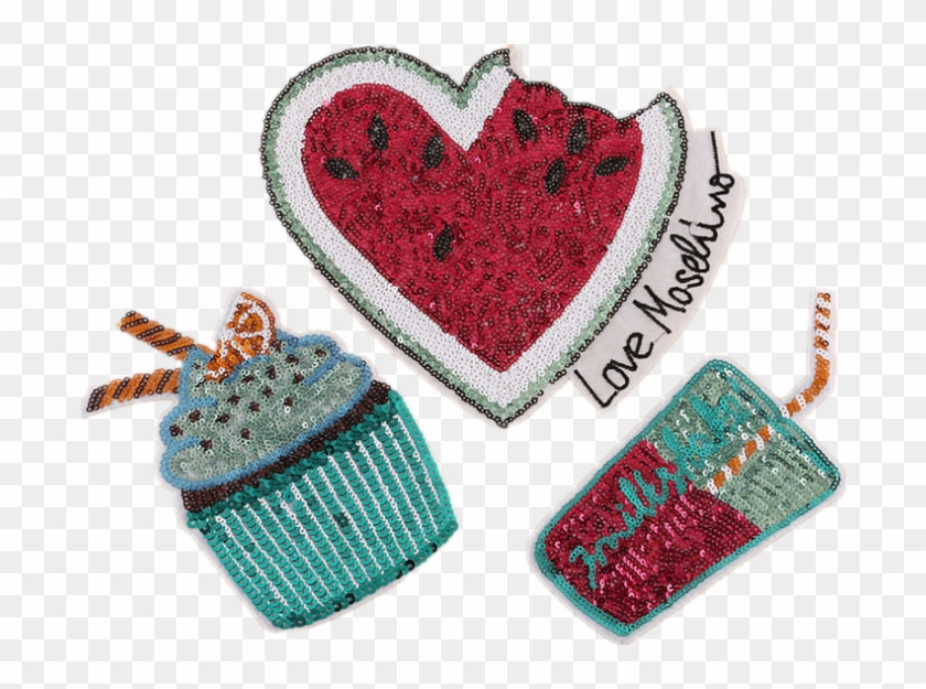 Big Sequins Fruits Watermelon Patches Embroidered - Sequin Clipart