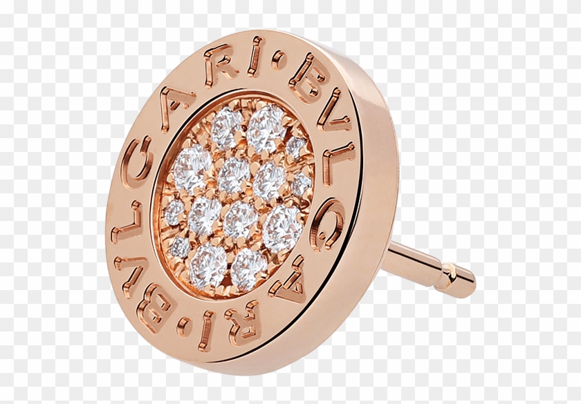 Bvlgari Bvlgari 18 Kt Rose Gold Single Stud Earring - Diamond Clipart #4644612