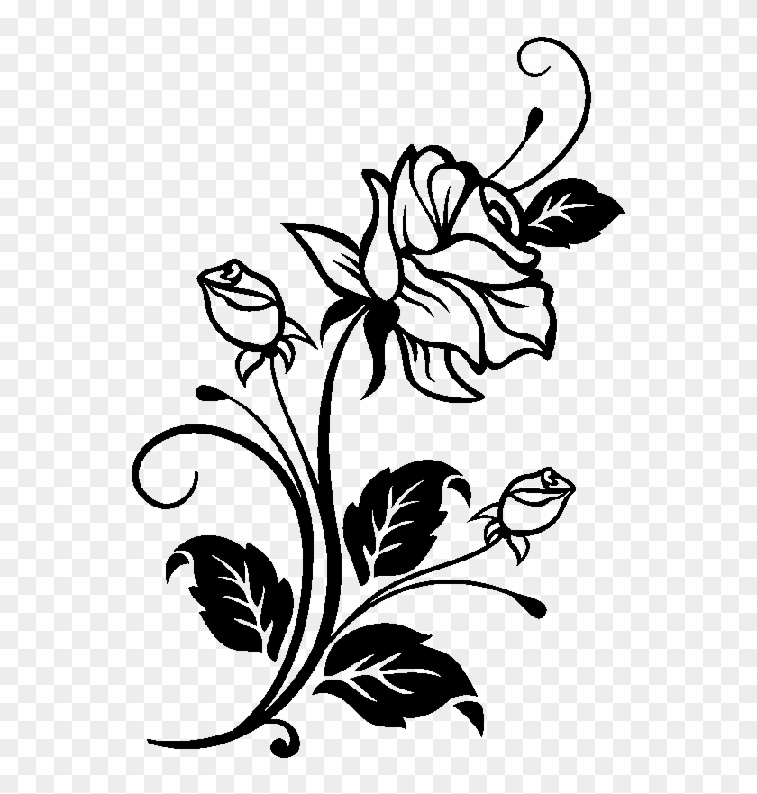 Sticker Rose Charmeuse Ambiance Sticker Kc2922 - El Çizimi Gül Resmi Clipart