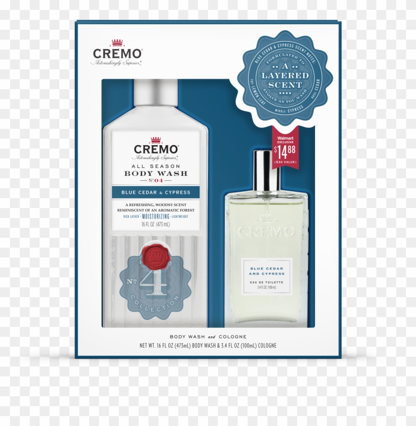 Cremo Blue Cedar & Cypress Body Wash Kit Clipart