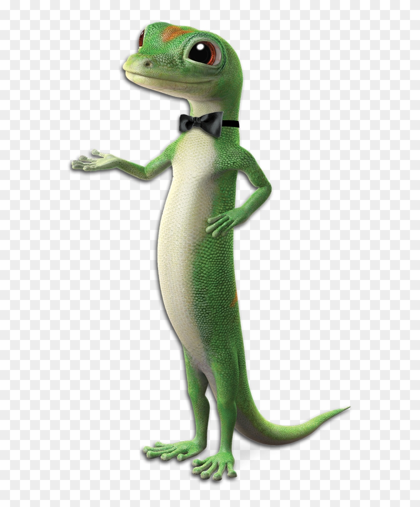 Geico Gecko Mascot Wearing A Black Bow Tie - Carolina Anole Clipart #4645809