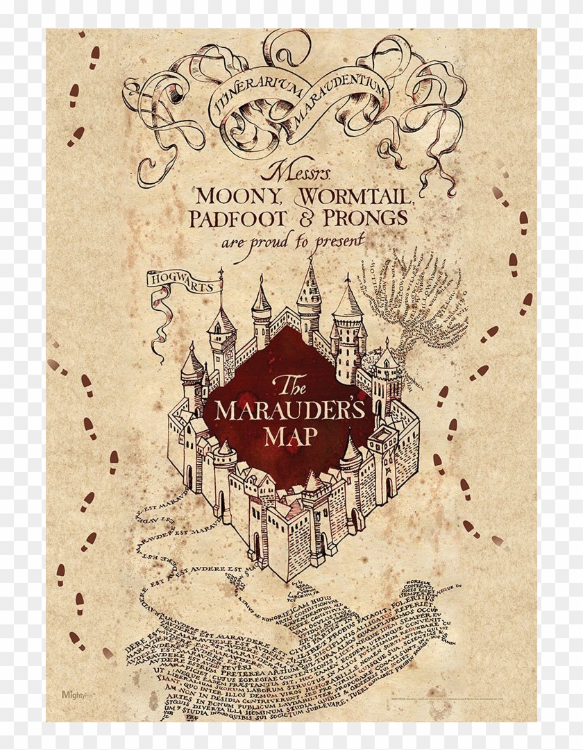 Marauders Map Mightyprint Wall Art Print - Harry Potter And The Murders Map Clipart #4646145