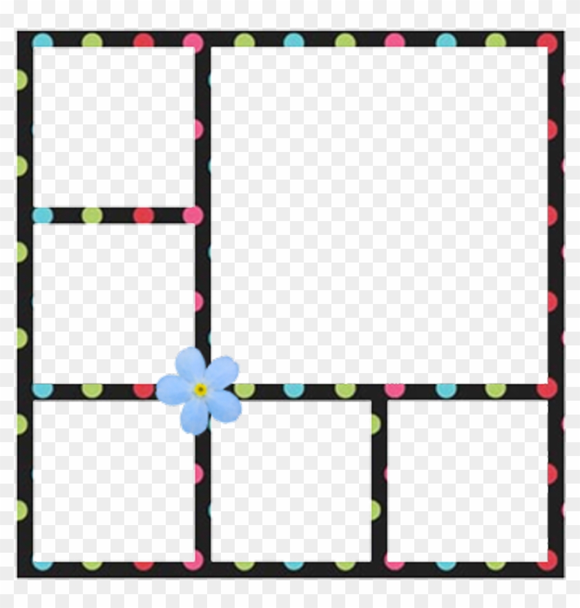 Collage Frame Png - Moldura 5 Fotos Png Clipart