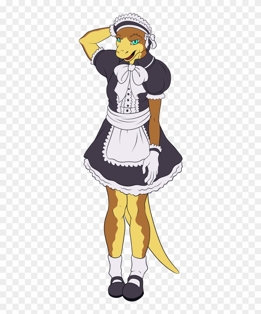 Gecko Maid Outfit Commission - Femboy Maid Outfit Furry Clipart