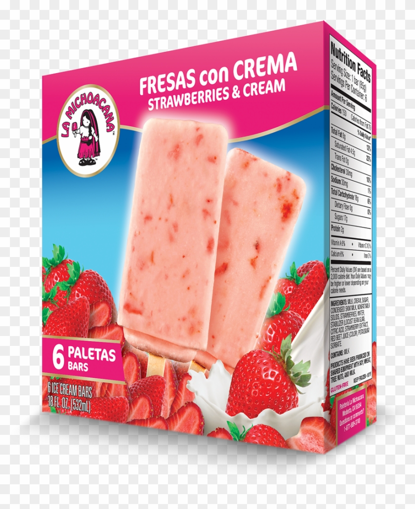 Fresas Con Crema - Paleta De Fresa Con Crema Clipart