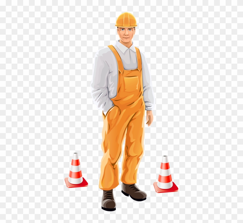 Road Worker Or Construction Worker - Vector Clipart
