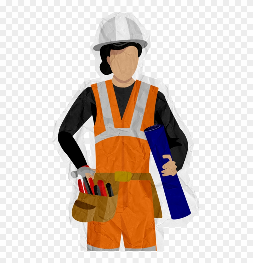 Share With Friends - Clipart Construction Woman - Png Download #4647770
