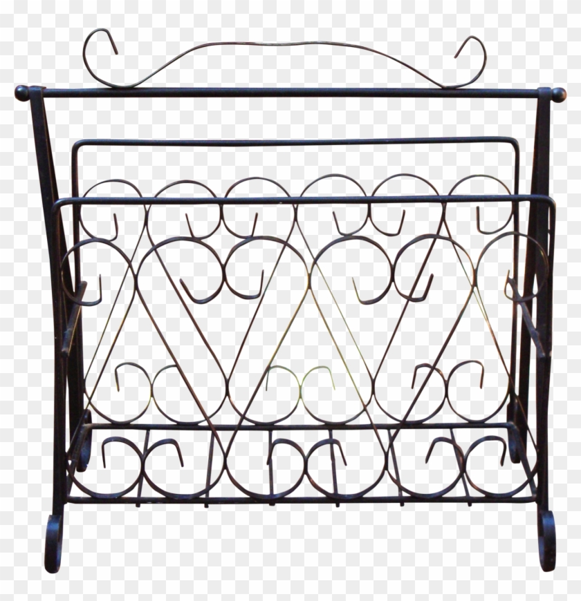 Deco Hollywood Regency Wrought Iron Magazine Rack - Sofa Tables Clipart #4648286