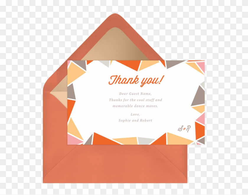 Crystal Border Thank You Note - Triangle Clipart