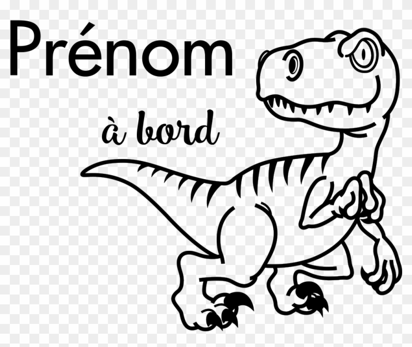 Sticker Bebe A Bord Personnalise Et Le Dinosaure Ambiance - Autocollant Dinosaure Clipart