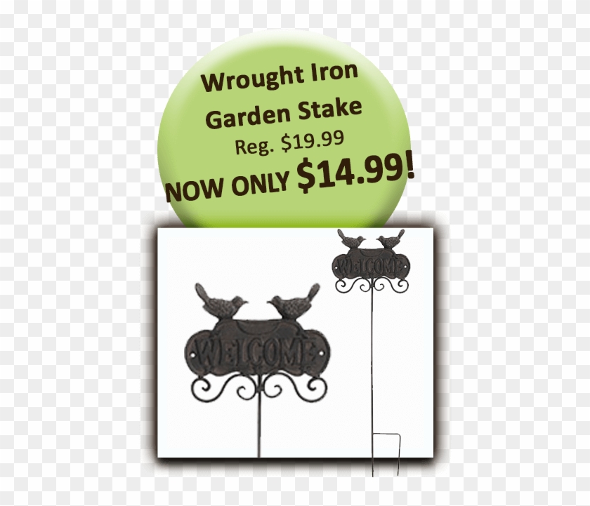 Wrought Iron Garden Welcome Stake - Star Team Clipart