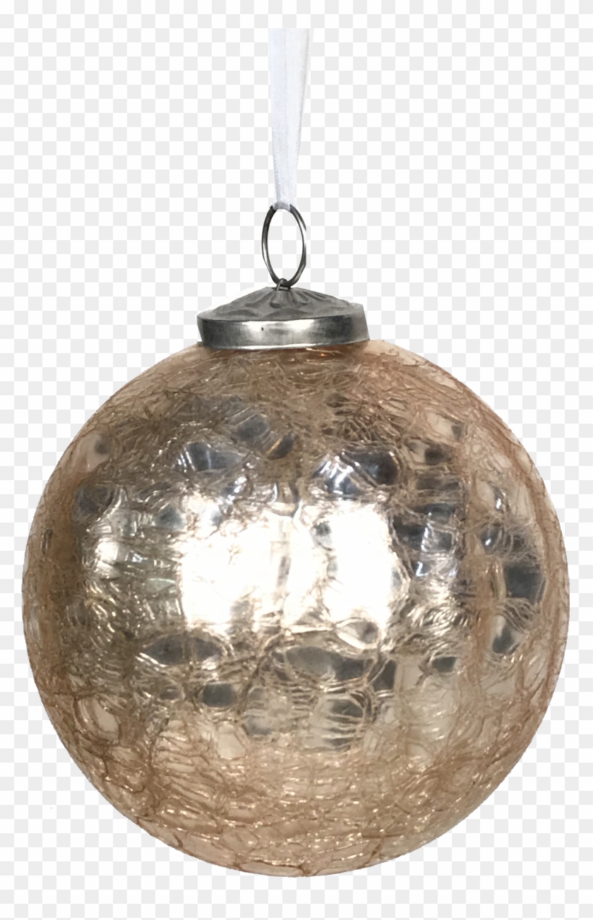 Crackle Rose Gold Christmas Ornament - Christmas Ornament Clipart #4649352