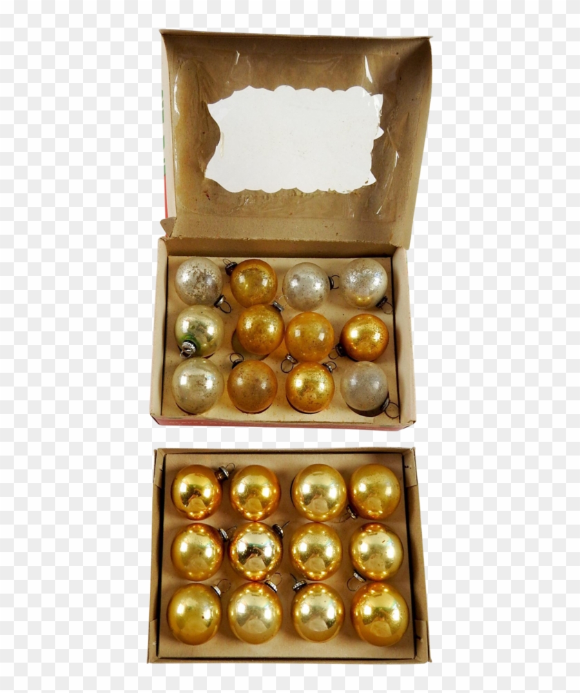 Gold & Silver Vintage Christmas Ornaments - Pearl Clipart