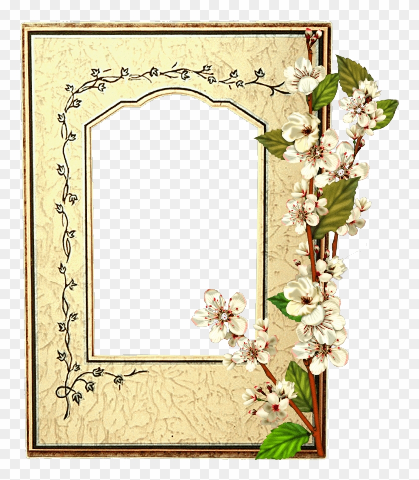 Marco De Foto Flores Blancas - Marcos De Primera Comunion En Png Clipart