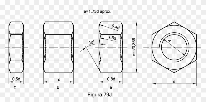 Estas Se Describen A Continuación - Dibujo De Tuerca En Autocad Clipart #4649724
