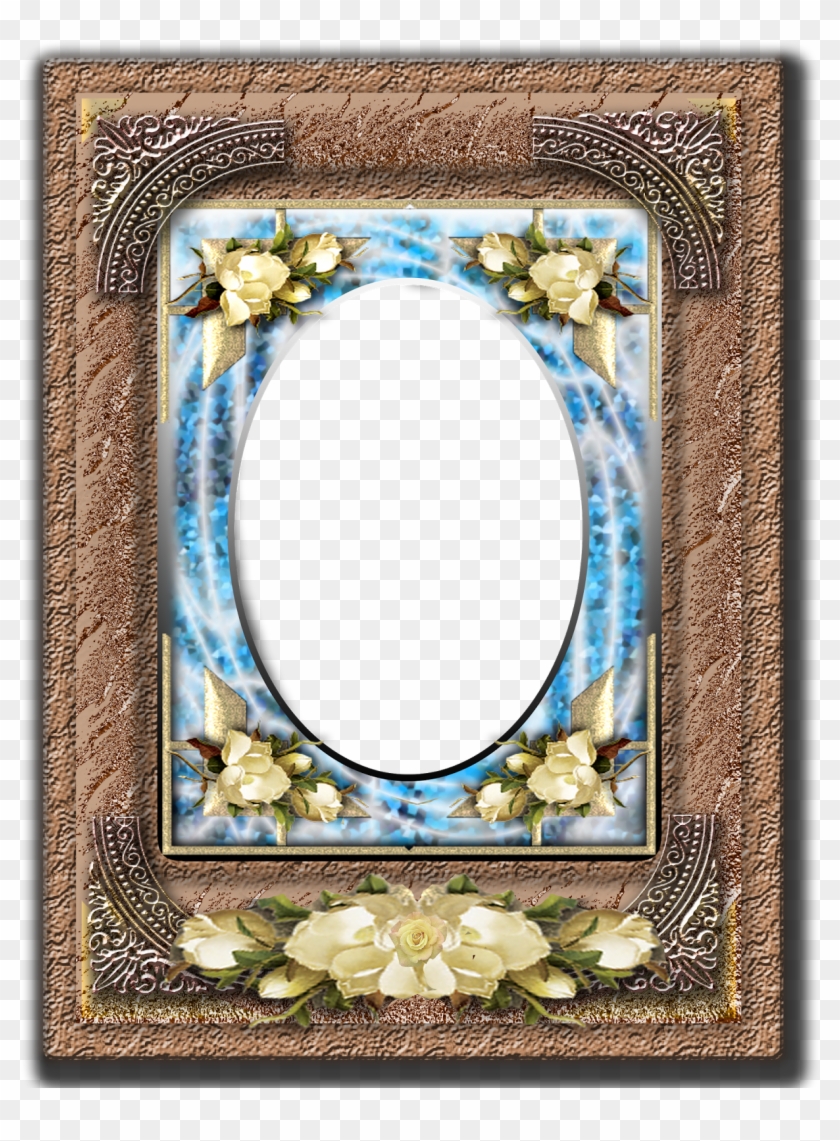 Marco De Flores Blancas Y Fondo Marrón Clipart #4649947