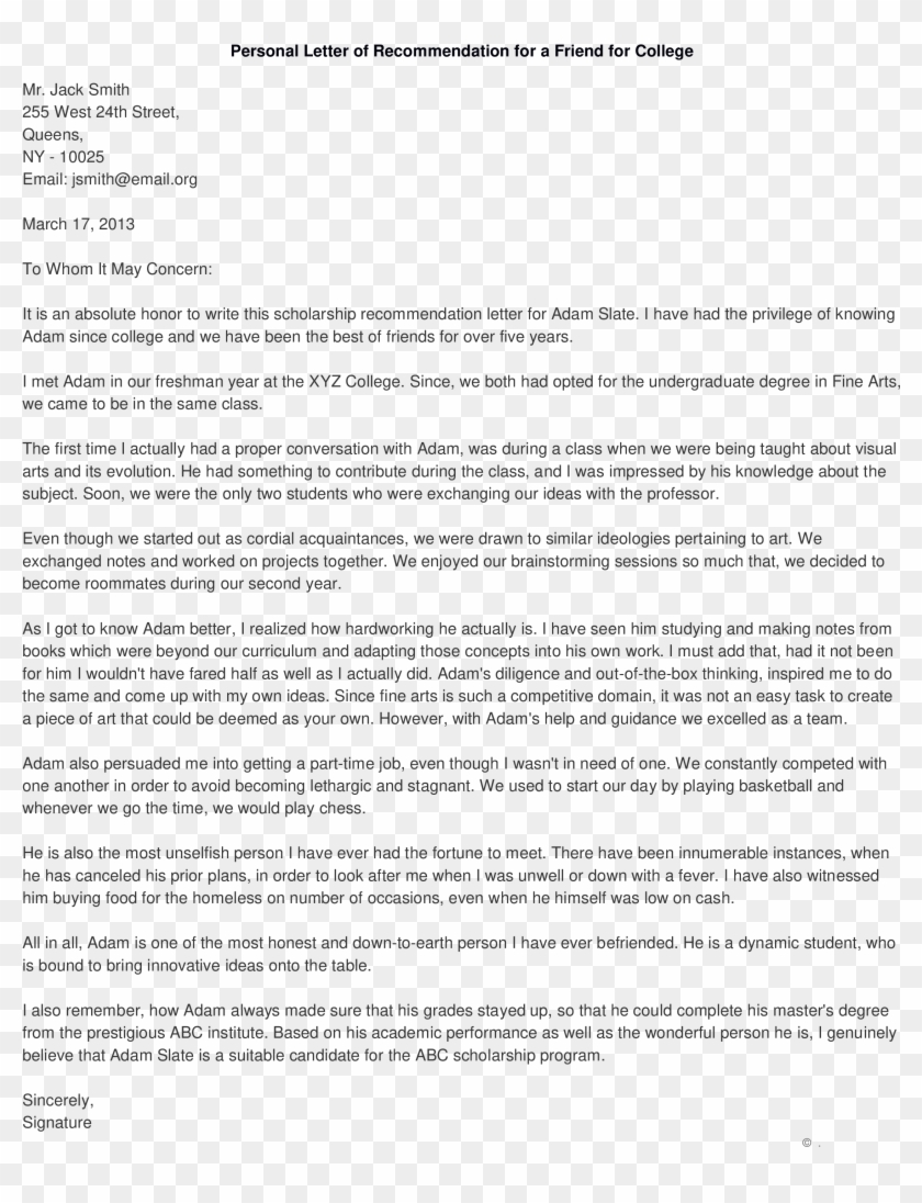 Recommendation Letter Graduate School Personal Recommendation - Cover Letter Clipart