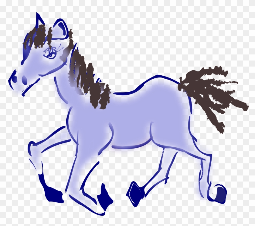 This Free Icons Png Design Of Running Horse - Purple Horse Cartoon Clipart