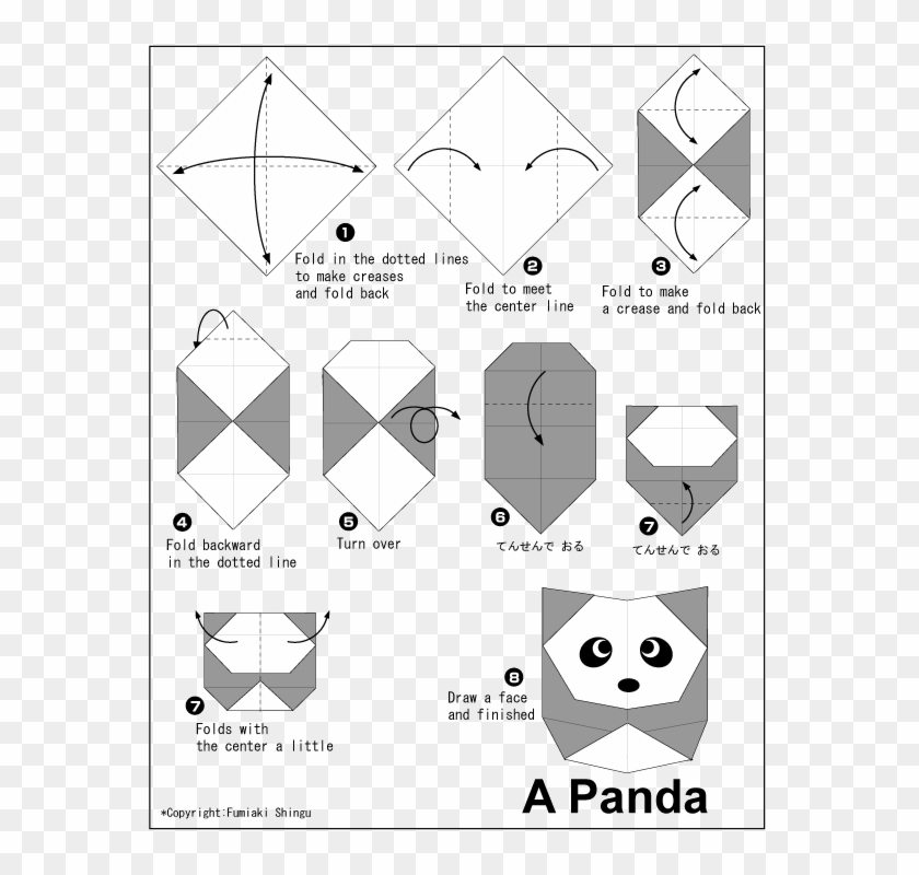 Origami Koala Png - Make A Origami Panda Clipart #4652758