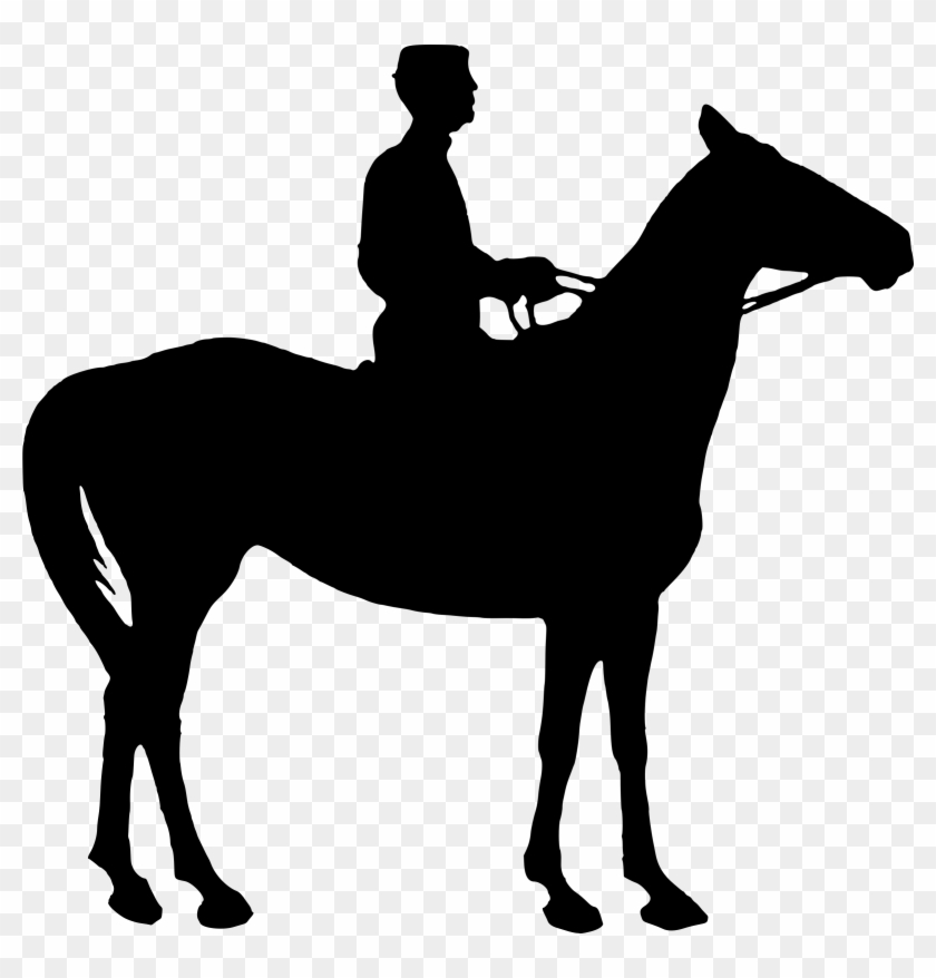 Horse And Rider Silhouette 2 Icons Png - Horse With Rider Silhouette Clipart #4652867