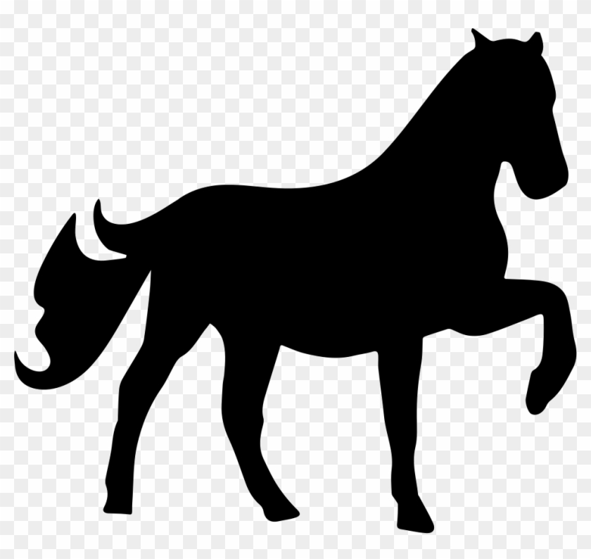 Horse Raising One Foot Silhouette Comments - Stencil Of A Horse Clipart #4652912