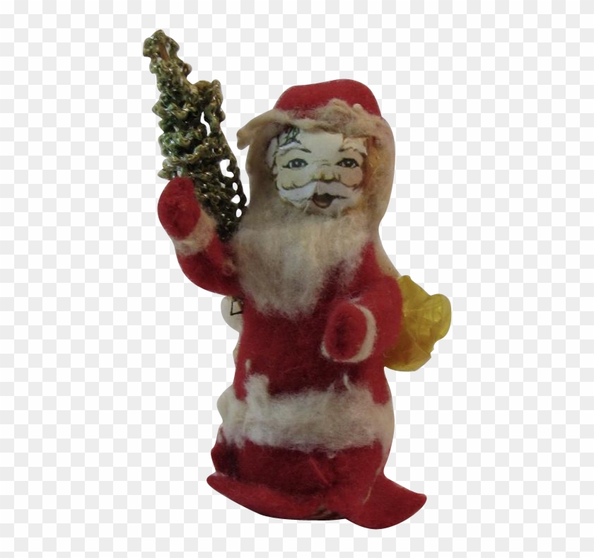 Early Santa Claus With Paper Face, Tree And Cotton - Santa Claus Clipart