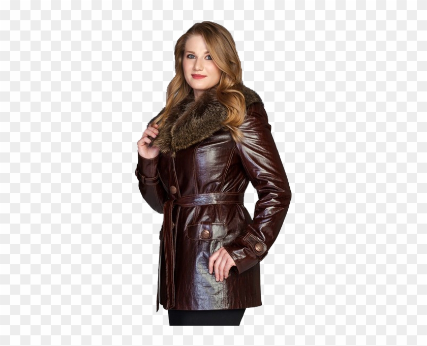 Leather Jacket Ladies Png Pic - Long Leather Jackets For Ladies Clipart #4653829