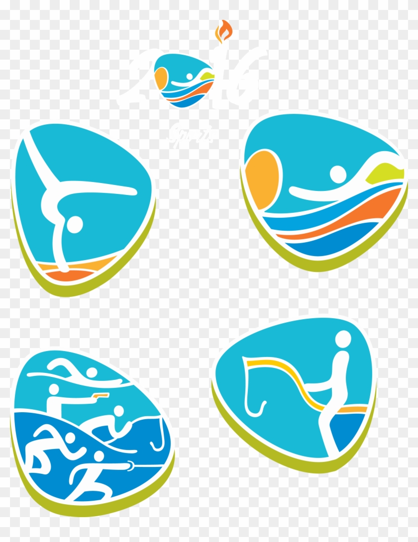 Rio De Janeiro, Sport, Bandeira Olxedmpica, Area, Logo - Summer Olympics Sport Symbol Clipart #4654299