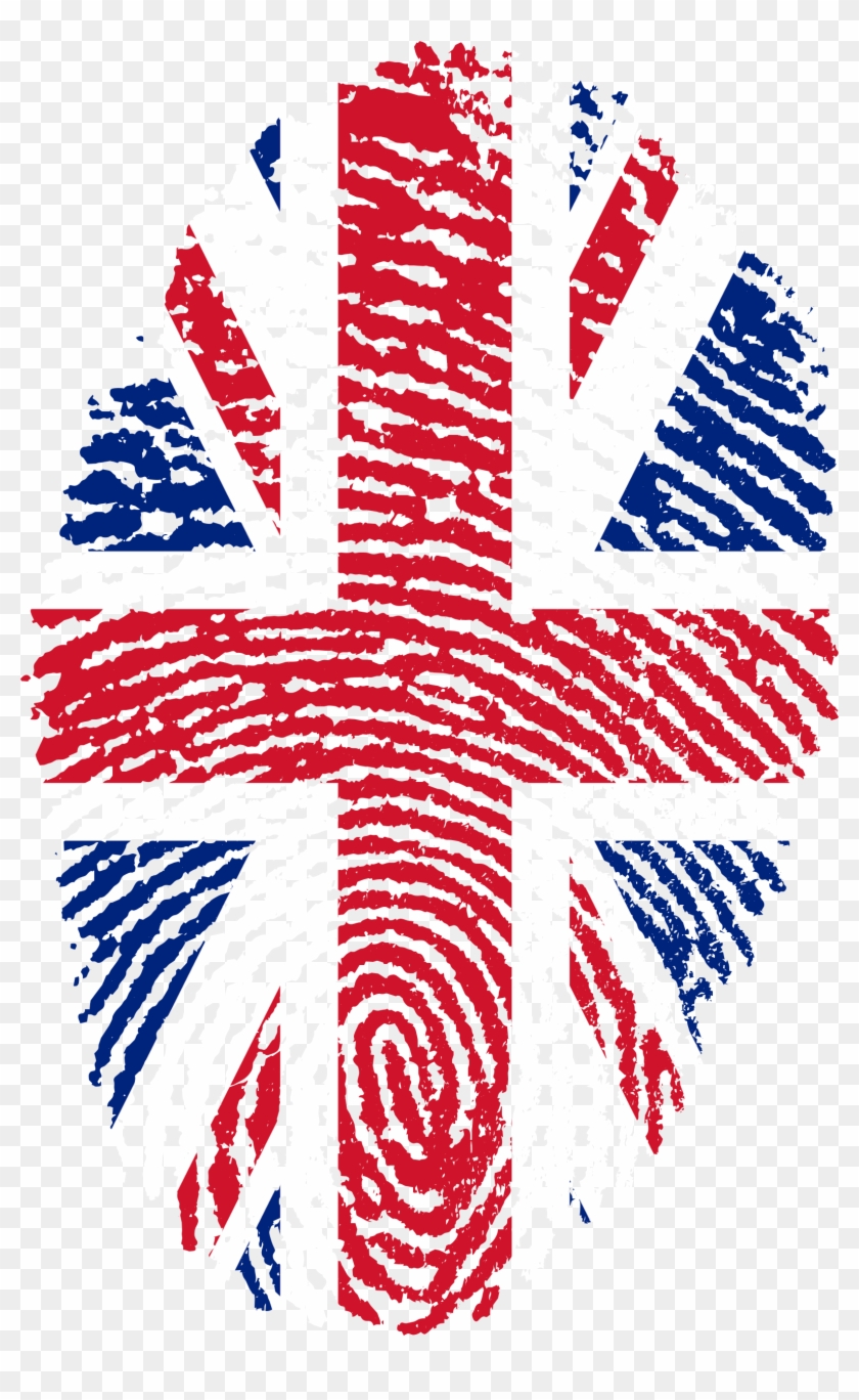 United Kingdom Flag Fingerprint 653010 - Uk Flag Fingerprint Clipart #4654413