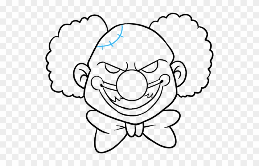 Vector Zombie Clown Face - Easy Scary Clown Drawing Clipart