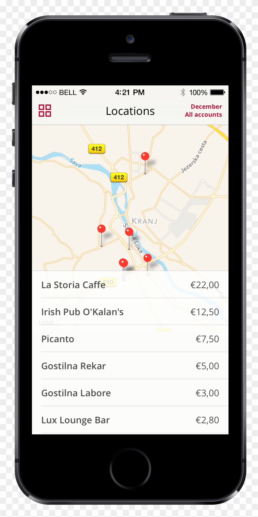When Adding An Expense Or Income, Tap The Location - Ios Clipart