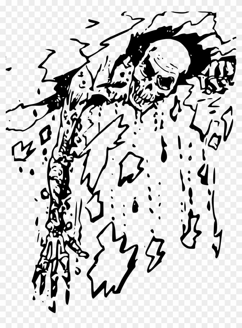 This Free Icons Png Design Of Zombie Entry - Black N White Zombie Art Clipart