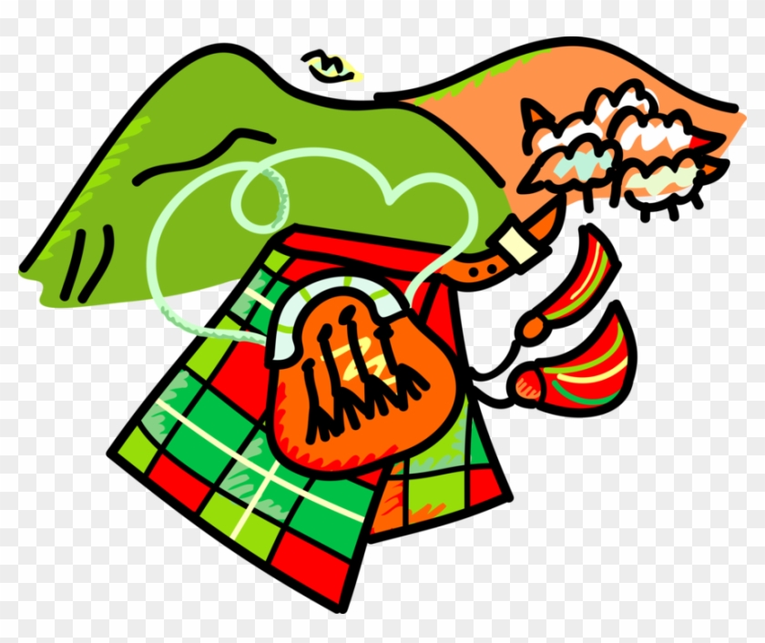 Vector Illustration Of Scottish Tartan Kilt And Highland Clipart #4655691