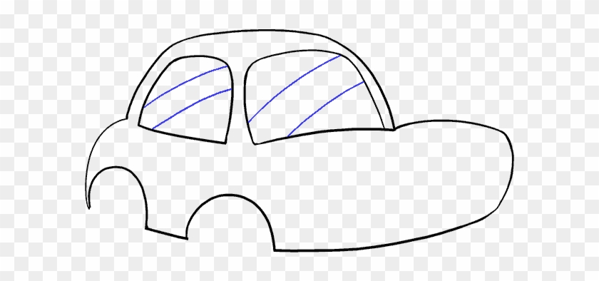 How To Draw A Cartoon Car Easy - Line Art Clipart #4656489