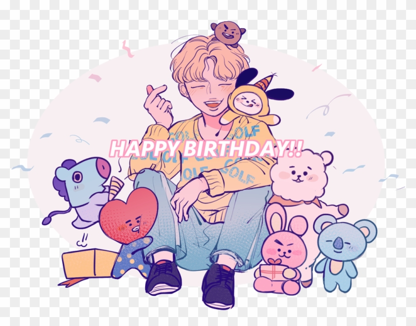 Bts Chibi - Bts Chibi Happy Birthday Clipart #4656635