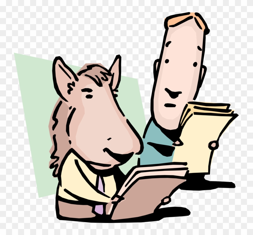 Vector Illustration Of Dark Horse Idiom Businessman Clipart #4657794