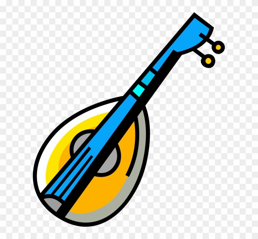 Vector Illustration Of Mandolin Stringed Musical Instrument Clipart #4658913