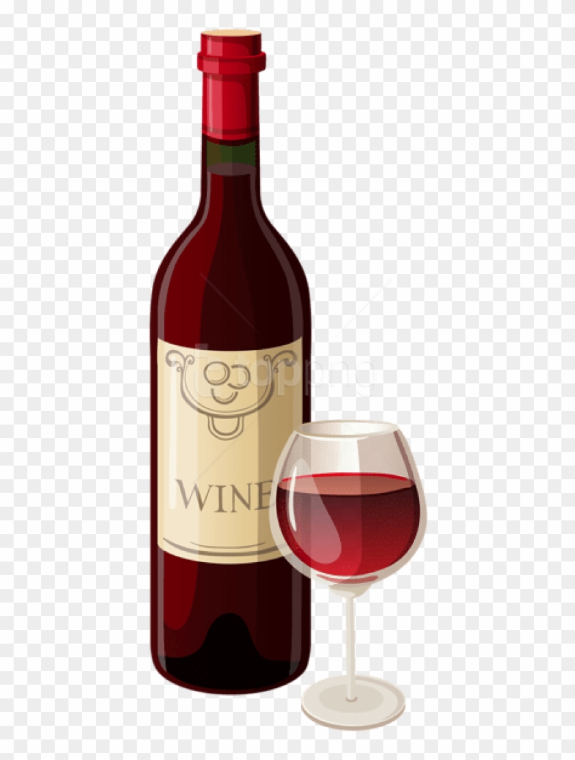 Download Wine Bottle And Glass Png Vector Png Images - Transparent Wine Bottle Clipart #4659058