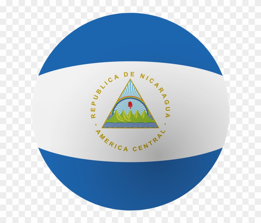 Nicaragua Round Flag - Crochet Clipart #4659465