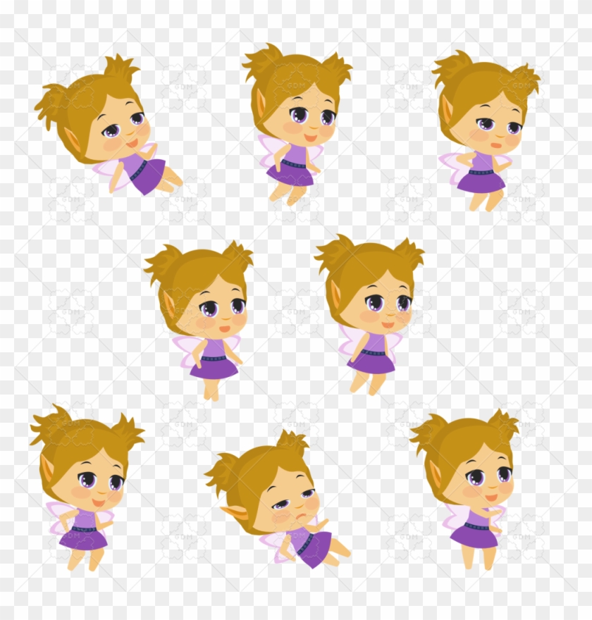 Purple Fairy 2d Animated Sprite Pack, Sprite Sheet, - Girl Sprite Sheet Png Clipart