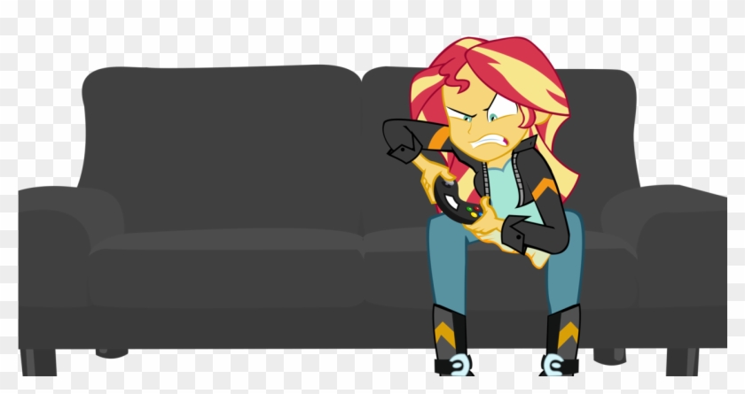 Couch Clipart Simple Cartoon - Sunset Shimmer Game Stream - Png Download