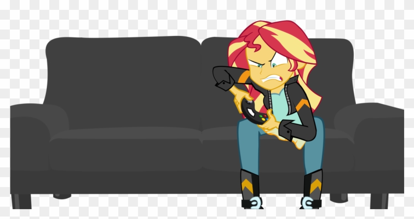 Couch Clipart Simple Cartoon - Sunset Shimmer Game Stream - Png Download #4659857