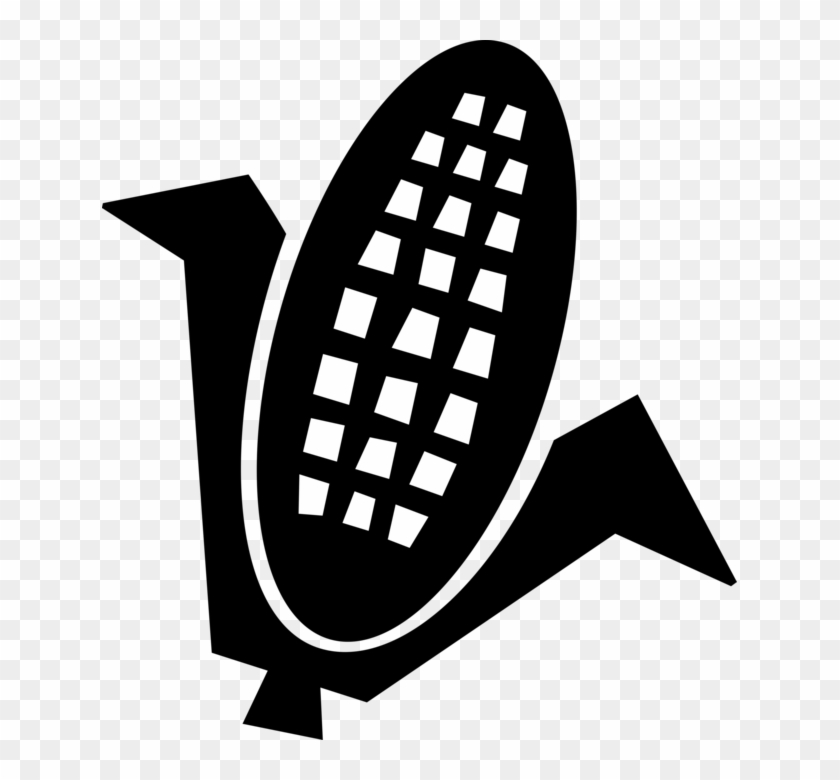 Vector Illustration Of Corn Husk Cob Of Corn - Emblem Clipart #4660022