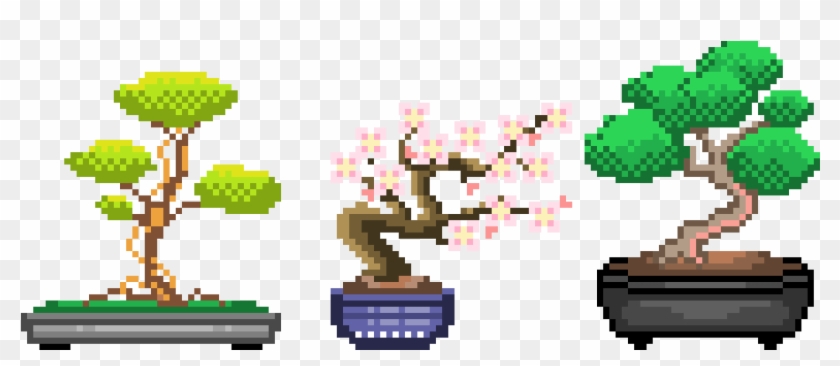 “ ✿ Bonsai Trees ✿ ” - Pixel Art Bonsai Tree Clipart