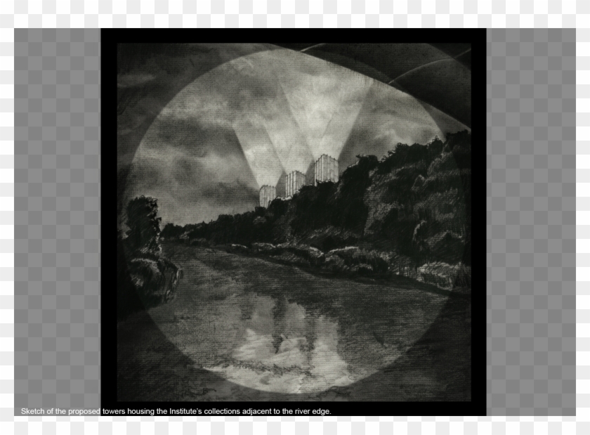 Getty Center Library Towers - Monochrome Clipart