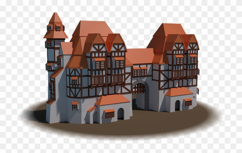 Building, Middle Ages, Ancient, Old, Fortress, Window - Middel Age House Png Front Clipart #4661188