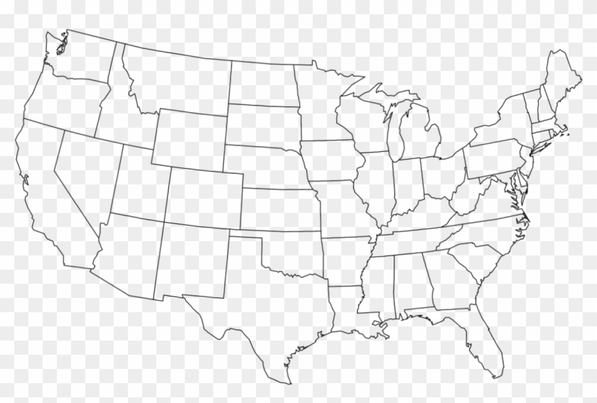 4-8 - Usa Map White Background Clipart #4663370