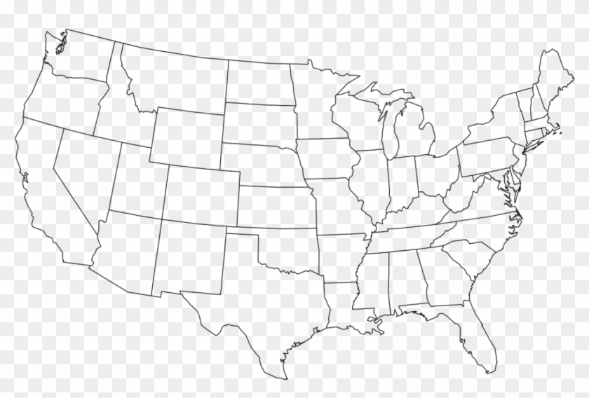 4-8 - Usa Map White Background Clipart