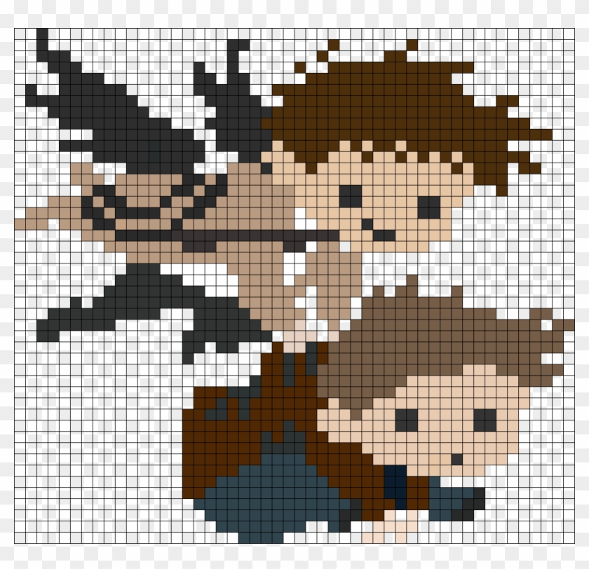 Supernatural Perler Bead Pattern 37621 - Supernatural Castiel Pixel Art Clipart #4663548